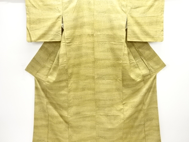 JAPANESE KIMONO / ANTIQUE KIMONO / SILK / TSUMUGI / WOVEN FLORAL CLASSICAL PATTERN